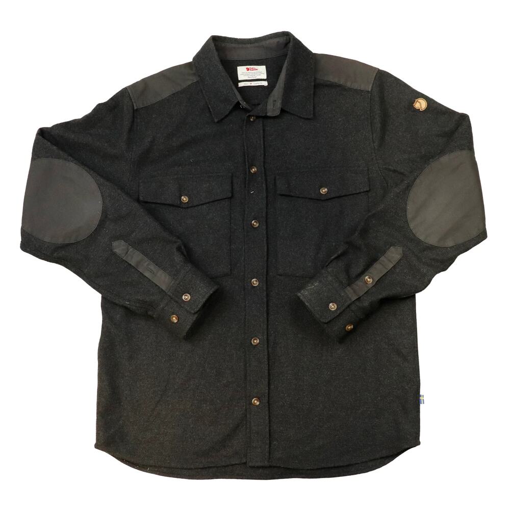 Fjall Raven Black Wool Button Up Size M